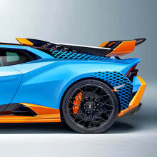 Geblokte Grafische Race Zij Achterspatbord Vinyl Decal Sticker Voor Lamborghini Huracan STO 3
