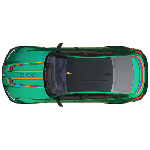 M Performance motorkap- en kofferklepstrepen vinylsticker 2 voor BMW M3 G80 1