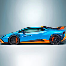 Ruitvormige Grafische Race Deur Achter Voorste Spatbord Vinyl Decal Sticker Voor Lamborghini Huracan STO 3