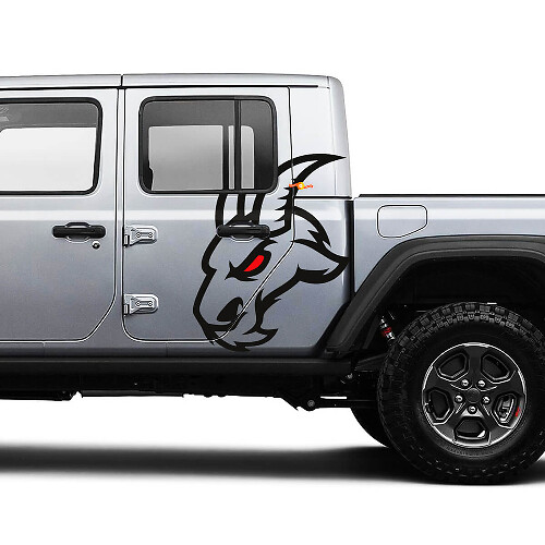 Geitenlogo Zijdeur Vinyl Stickers Decals Grafiek Set voor Jeep Gladiator