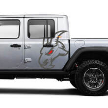 Geitenlogo Zijdeur Vinyl Stickers Decals Grafiek Set voor Jeep Gladiator 2