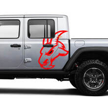Geitenlogo Zijdeur Vinyl Stickers Decals Grafiek Set voor Jeep Gladiator 3