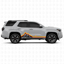 Mountains Vintage Stijl Strepen Grafische Rocker Panel Deur Zij Vinyl Stickers Decal Voor Toyota 4Runner 6de Gen 2