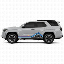 Mountains Vintage Stijl Strepen Grafische Rocker Panel Deur Zij Vinyl Stickers Decal Voor Toyota 4Runner 6de Gen 3