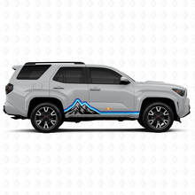 Mountains Vintage Stijl Strepen Grafische Rocker Panel Deur Zij Vinyl Stickers Decal Voor Toyota 4Runner 6de Gen 4