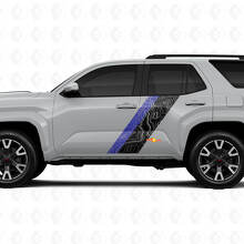 Topografische Kaartstijl Deurzijstrepen Vinyl Stickers Decal Voor Toyota 4Runner 6e Gen 5