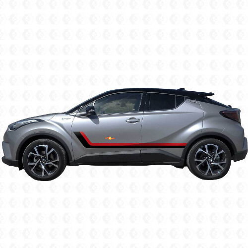 Tweevoudige Strepen Deur Zij Vinyl Stickers Decal Voor Toyota C-HR 2014
