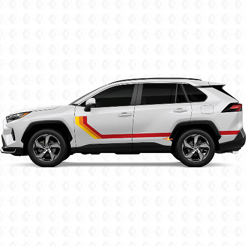 Haritage Vintage Zijstrepen Vinyl Stickers Decal Voor Toyota RAV4 2025