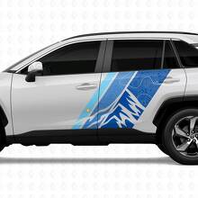 Vintage Mountains Topografische Stijl Deurzijstrepen Vinyl Stickers Decal Voor Toyota RAV4 2025 2