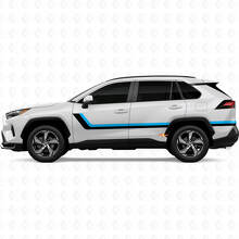 Twin Stripes Deurzijde Vinyl Stickers Decal Voor Toyota RAV4 2025 3