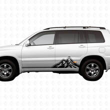 Mountains Vintage Stijl Grafische Zijstrepen Vinyl Stickers Decal Voor Toyota Highlander 2006 2