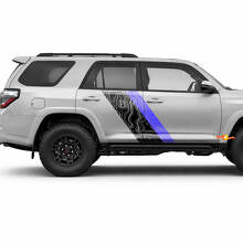 Topografische Kaartstijl Dubbele Strepen Zij Vinyl Stickers Decal Voor Toyota 4Runner 2009-2024 2
