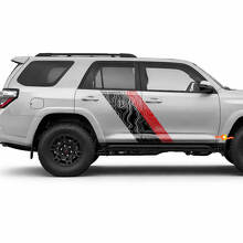 Topografische Kaartstijl Dubbele Strepen Zij Vinyl Stickers Decal Voor Toyota 4Runner 2009-2024 3
