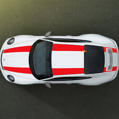 Brede Dubbele Race Strepen Motorkap Dak Kofferbak Vinyl Decal Kit Voor Porsche 911R_1