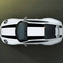 Brede Dubbele Race Strepen Motorkap Dak Kofferbak Vinyl Decal Kit Voor Porsche 911R_3