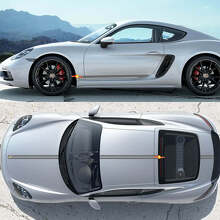 Racing Strepen Zijkanten Motorkap Dak Kofferbak Vinyl Decal Kit Voor Porsche 718 Cayman Boxster 2