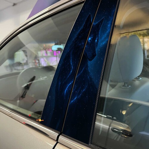 Galactic Wolf Stijl Pilaren Deuren Vinyl Decal Sticker