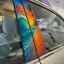 Beach Wave Stijl Pilaar Deuren Vinyl Decal Sticker 2