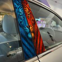 Tweekleurige Tijger Masker Pilar Deuren Vinyl Sticker Decal 2