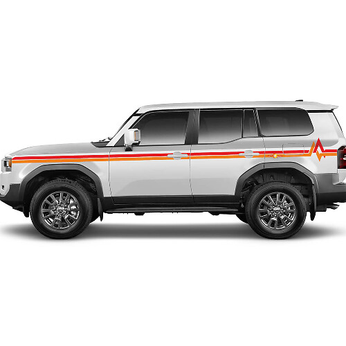 Heritage Style Twin Stripes Zijvinylstickers Decal Voor Toyota Land Cruiser Prado