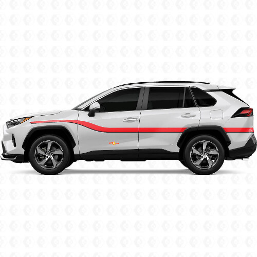 Twin Heritage Gladde Strepen Zij Vinylstickers Decal Voor Toyota RAV4 2025 1