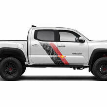 Topografische Kaartstijl Dubbele Strepen Zijkant Vinyl Stickers Decal Voor Tacoma 2015-2023 2