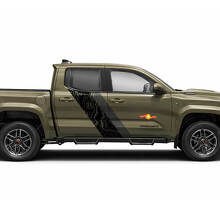 Topografische Kaart Stijl Dubbele Strepen Zijkant Vinyl Stickers Decal Voor Tacoma 2023+ 2