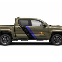 Topografische Kaart Stijl Dubbele Strepen Zijkant Vinyl Stickers Decal Voor Tacoma 2023+ 3