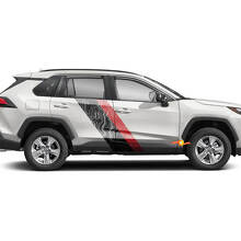 Topografische Kaartstijl Deur Zijstrepen Vinyl Stickers Decal Voor Toyota RAV4 2019-2025 3