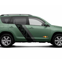 Topografische Kaartstijl Deurzijde Strepen Vinyl Stickers Decal Voor Toyota RAV4 2006-2012 2