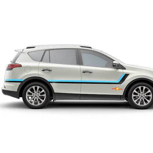 Twin Strepen Deurzijde Vinyl Stickers Decal Voor Toyota RAV4 2013-2018