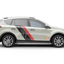 Topografische Kaartstijl Deurzijstrepen Vinyl Stickers Decal Voor Toyota RAV4 2013-2018 3