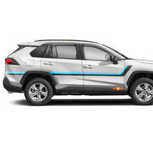 Twin Stripes Deur Zij Vinyl Stickers Decal Voor Toyota RAV4 2019-2025 2