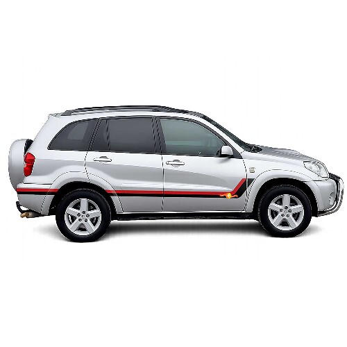 Twin Stripes Deurzijvinylstickers Decal Voor Toyota RAV4 2000-2005 1