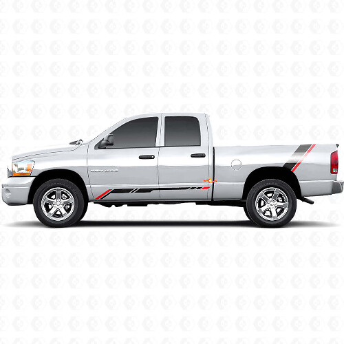 Ruitenpatroon Strepen Rocker Panel Achter Zij Vinyl Sticker Decal Graphic voor Dodge Ram 1500 2002-2008
