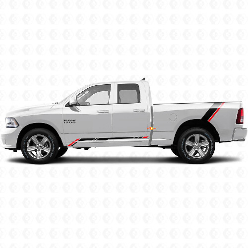 Geruite Strepen Rocker Panel Achterzijde Vinyl Sticker Decal Graphic voor Dodge Ram 1500 2011-2018