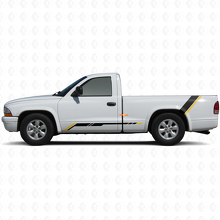 Geblokte Strepen Rockerpanel Achterzijde Vinyl Sticker Decal voor Dodge Dakota 1997-2004 2