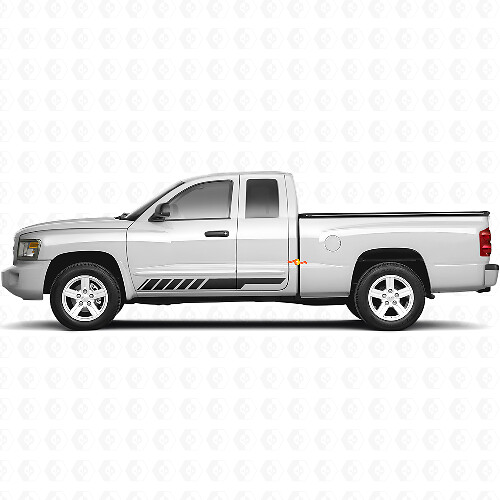 Ruitenraster Strepen Rocker Panel Deurzijde Vinyl Sticker Decal voor Dodge Dakota 2005-2011 1