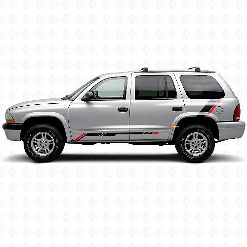 Ruitjes Strepen Rocker Panel Achterzijde Vinyl Sticker Decal voor Dodge Durango 1998-2003 1