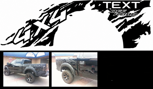 4x4 TEXT Off Road Mud Splatter Laadbakzijde Vinylsticker voor Ford F-150 2010-2014