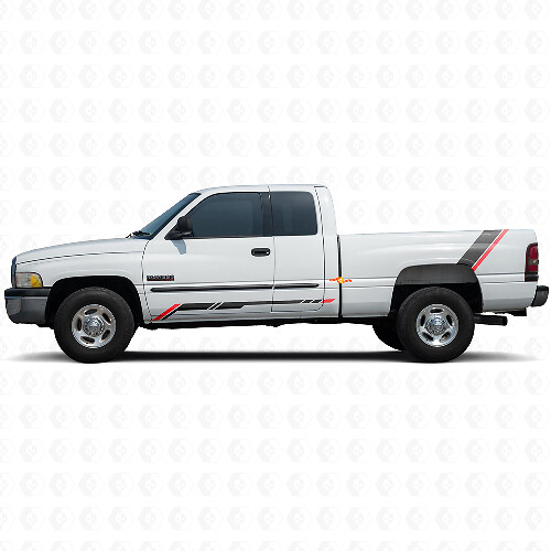 Geruite Strepen Rocker Panel Achterzijde Vinyl Sticker Decal voor Dodge Ram 1500 1994-2001