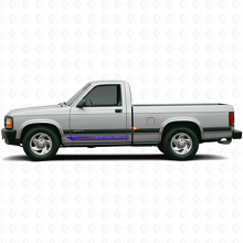 Geruite Gebogen Strepen Rocker Panel Vinyl Sticker Decal voor Dodge Dakota 1987-1996 2
