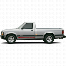 Geruite Gebogen Strepen Rocker Panel Vinyl Sticker Decal voor Dodge Dakota 1987-1996 3