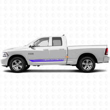 Gevelpaneel vinylsticker decal met geruite gebogen strepen voor Dodge Ram 1500 2011-2018 2