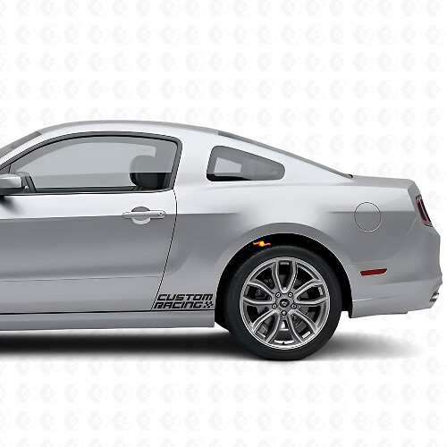 Racestrepen Side Vinyl Stickers Kit in geruit ontwerp voor Musclecar 2010-2020