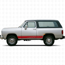 Geperforeerde Strepen Rocker Panel Vinyl Sticker Decal voor Dodge Ramcharger 1974-1993 3