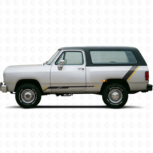 Twin Stripes dorpel achterzijde vinyl sticker decal voor Dodge Ramcharger 1974-1993 2