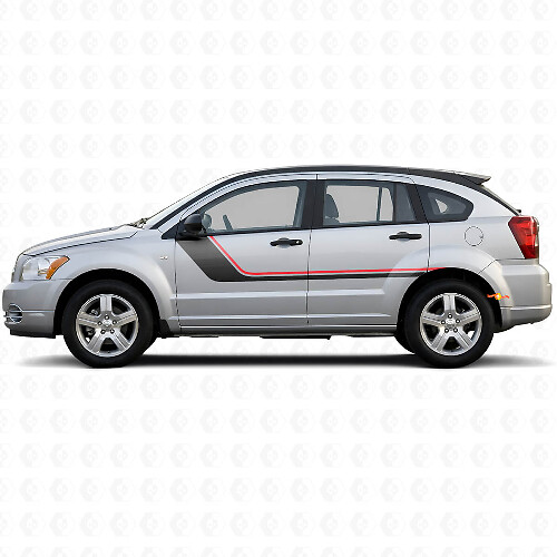 Twin Stripes Deurzij Vinyl Decal voor Dodge Caliber 2007-2012