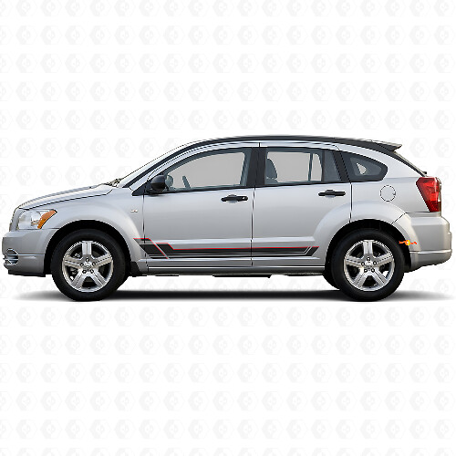 Twin Stripes dorpelvinylsticker voor Dodge Caliber 2007-2012 1