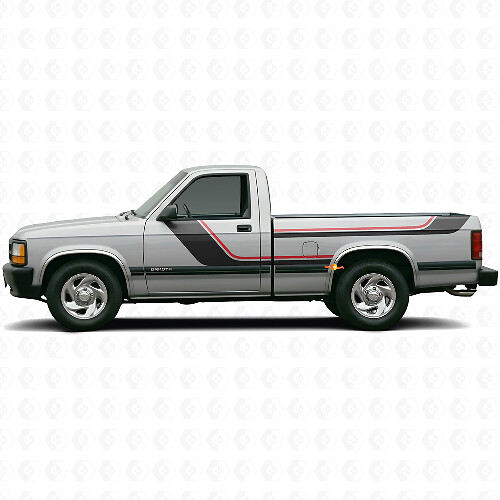 Dubbele Strepen Zij Vinyl Decal Kit voor Dodge Dakota 1987-1996 1